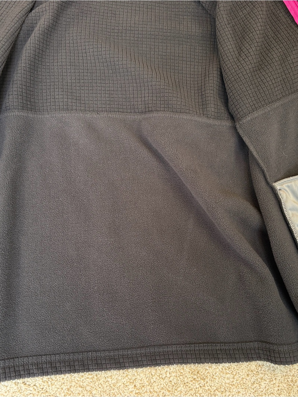 Lands’ End Full Zip Fleece Jacket Women’s XLarge Black/Pink Pockets - Picture 5 of 9